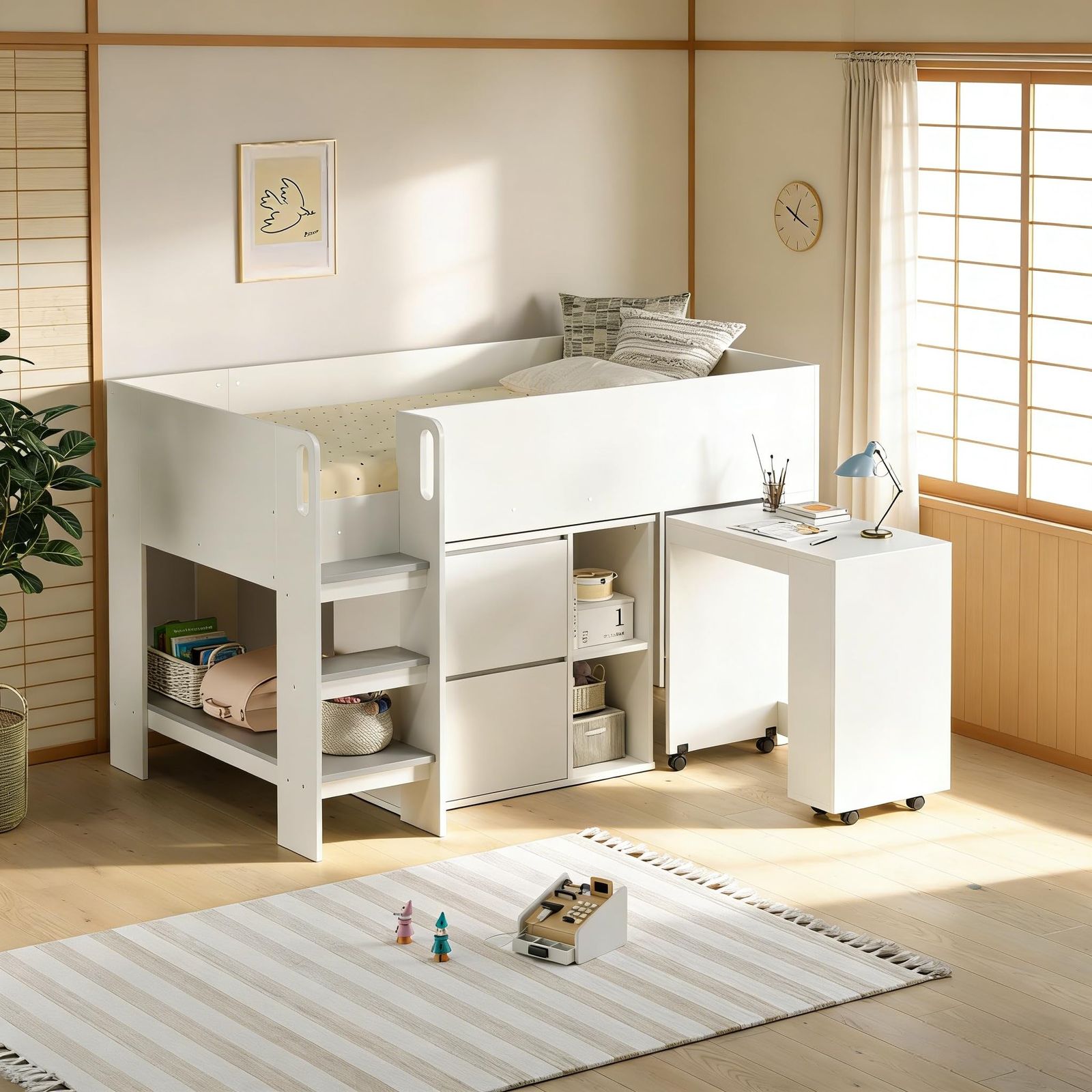 システムベッド 3点セット シングル 分離可能 ロータイプ 高さ120cm