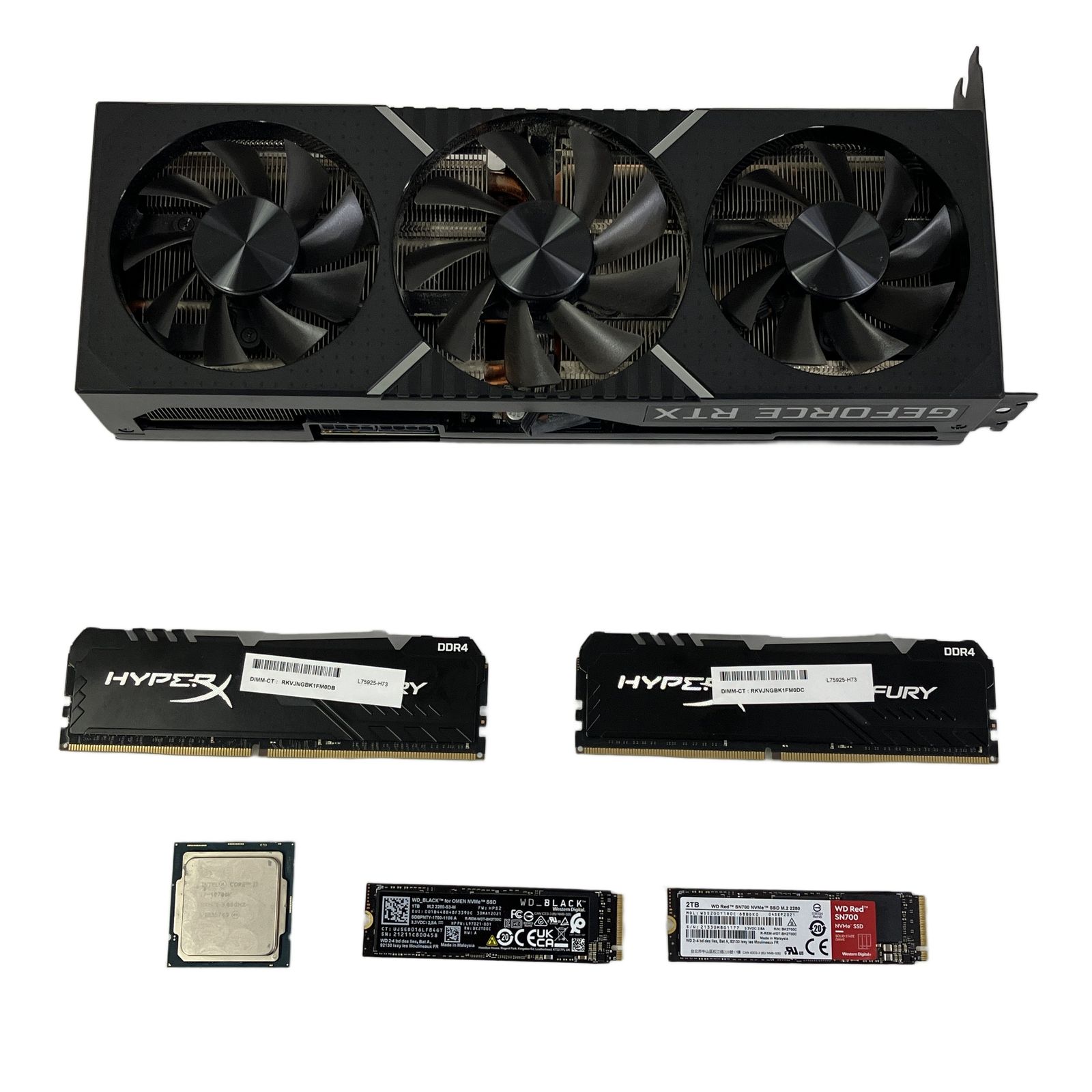 CPU i7 RTX3080 メモリ32GB SSD3TB 中古パーツセット - メルカリ