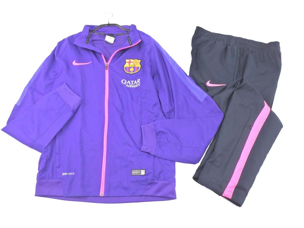 NIKE ナイキ FC バルセロナ ジャージ上下 セットアップ sizeM/紫x濃紺