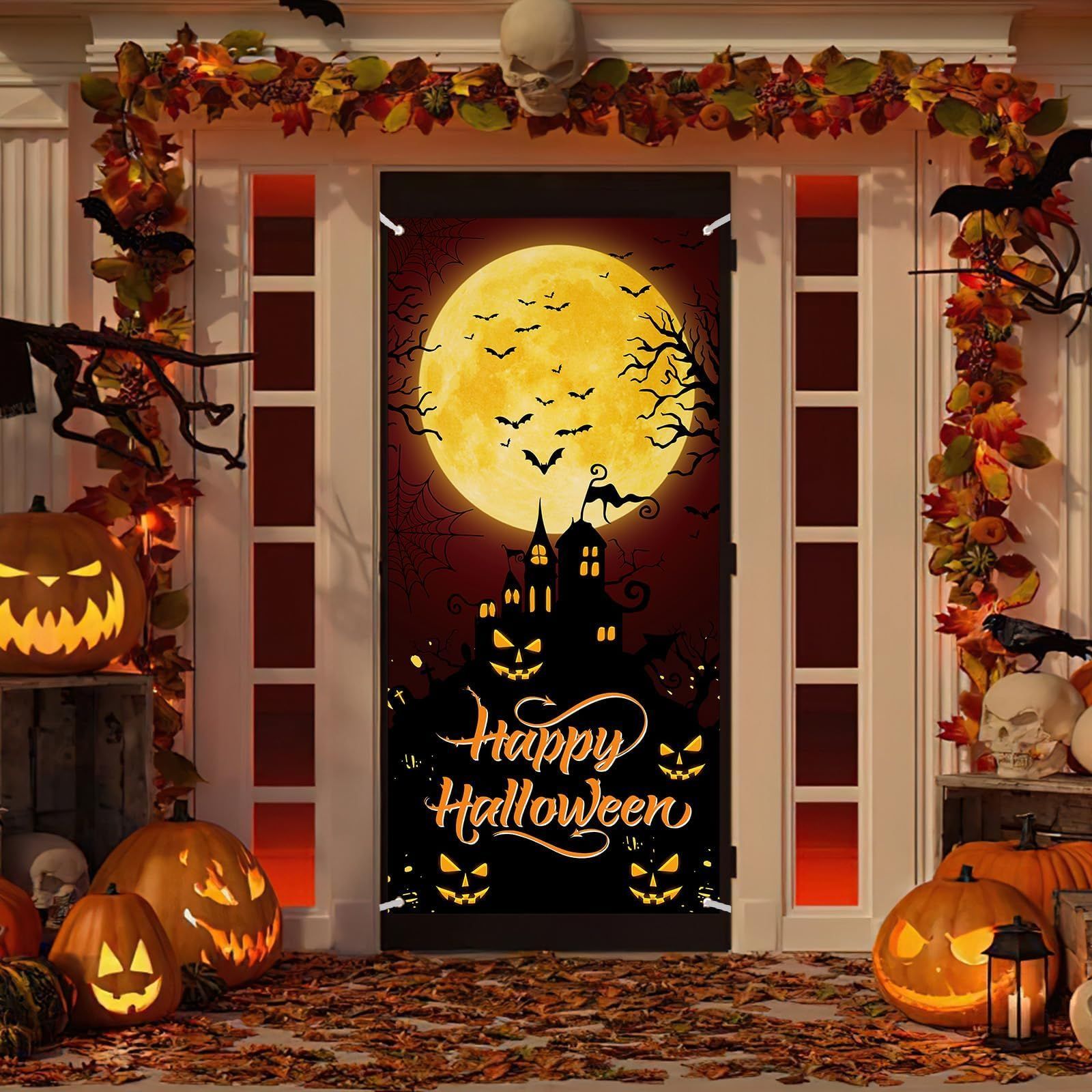 ハロウィン タペストリー 縦長 約90cm×185cm 壁掛け ハロウィン 装飾