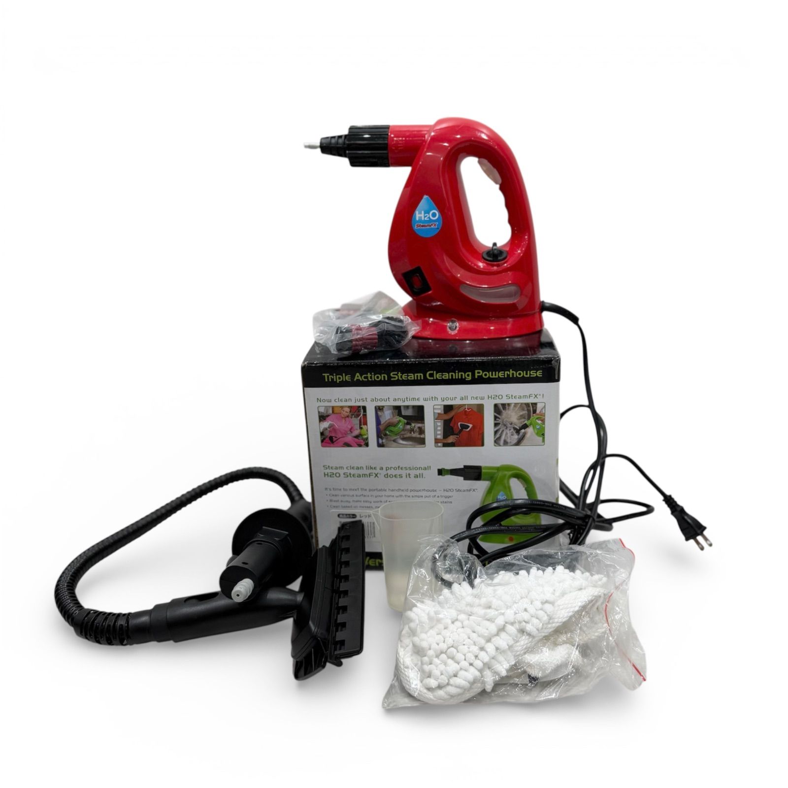 付属品多数！】H2OスチームFX レッド スチームクリーナー 除菌 掃除