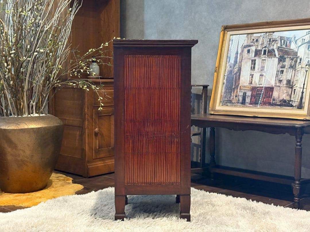 アジアン コンソール バンブー 電話台 ファックス台 アンティーク IZ