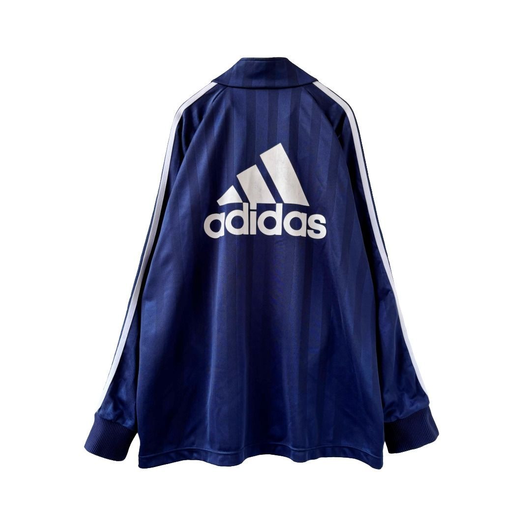 90s adidas トラックジャケット 刺繍 ワンポイント ストライプ 万国旗