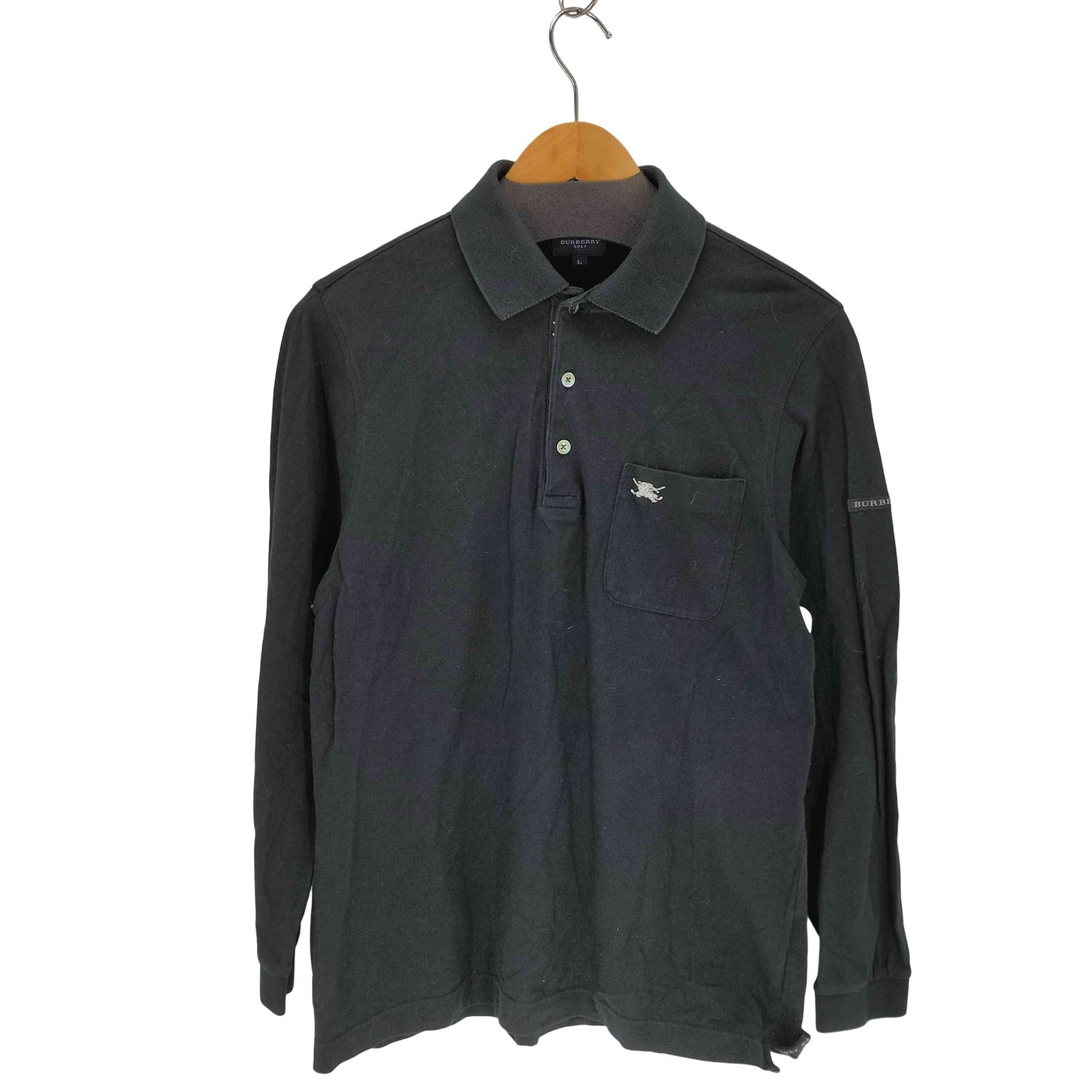 バーバリーゴルフ BURBERRY GOLF ホースロゴ刺繍L/Sポロシャツ メンズ