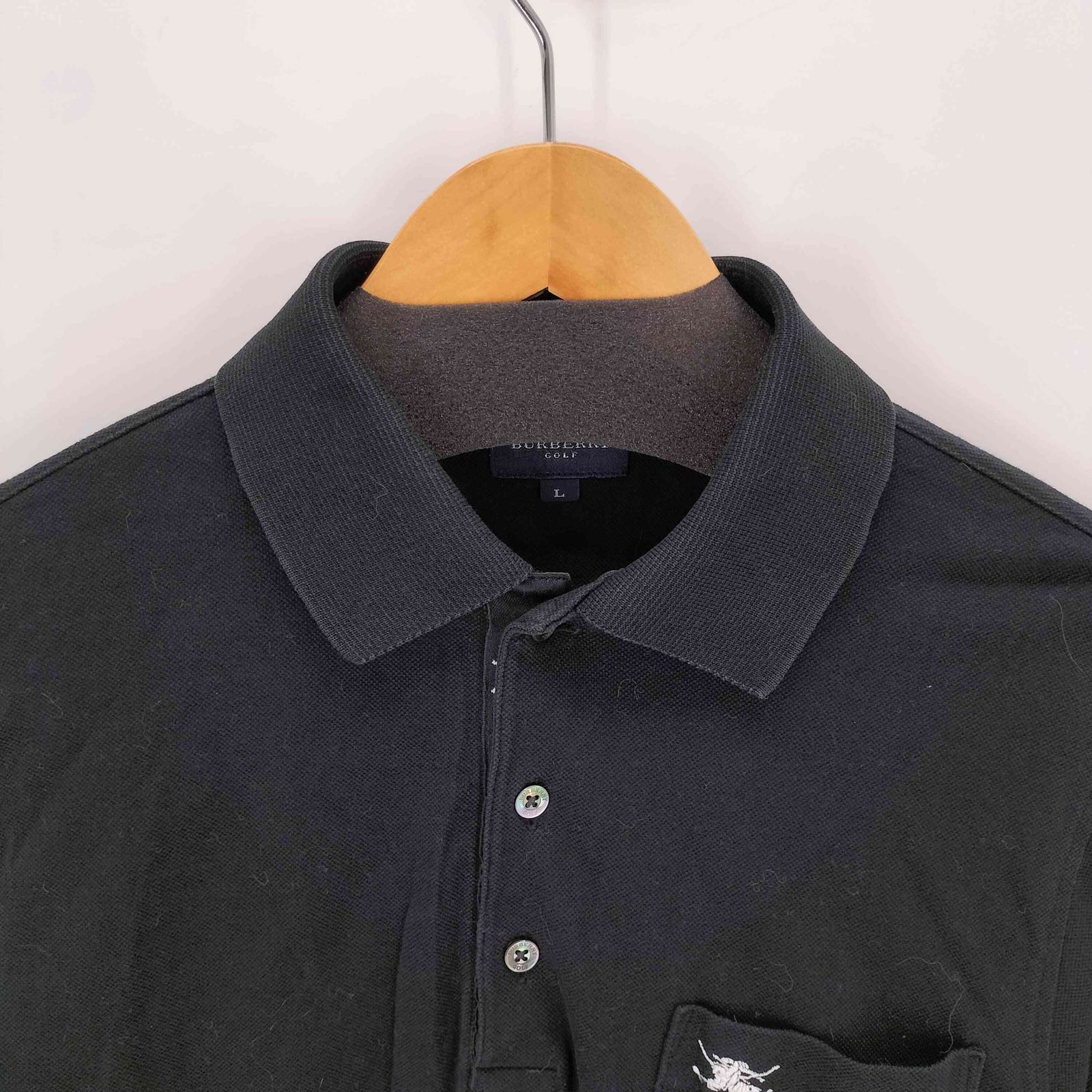 バーバリーゴルフ BURBERRY GOLF ホースロゴ刺繍L/Sポロシャツ メンズ
