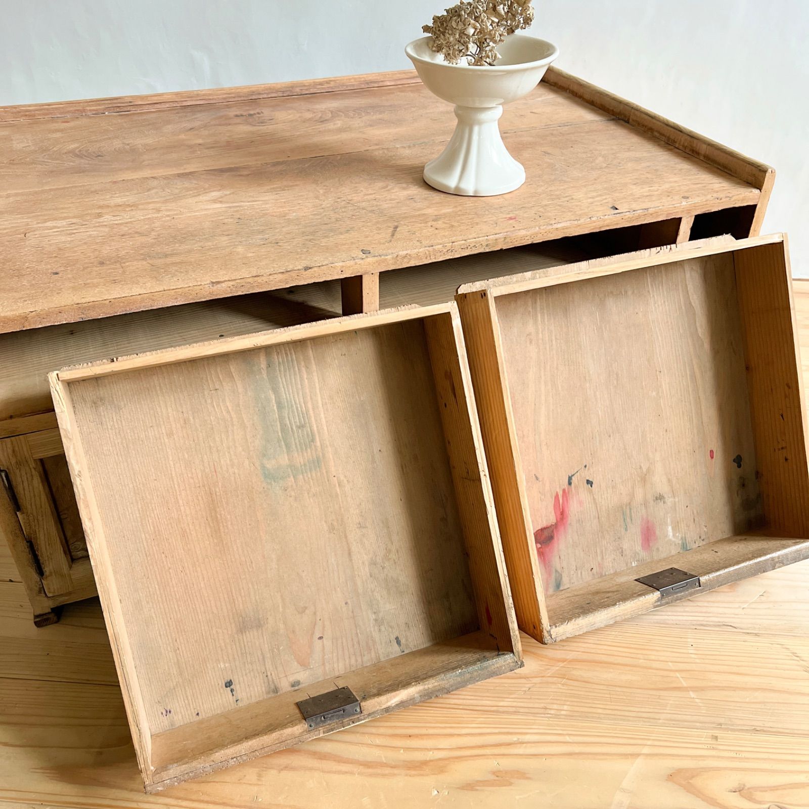 剥離家具 無垢材 ローデスク M025 古道具 古家具 アンティーク