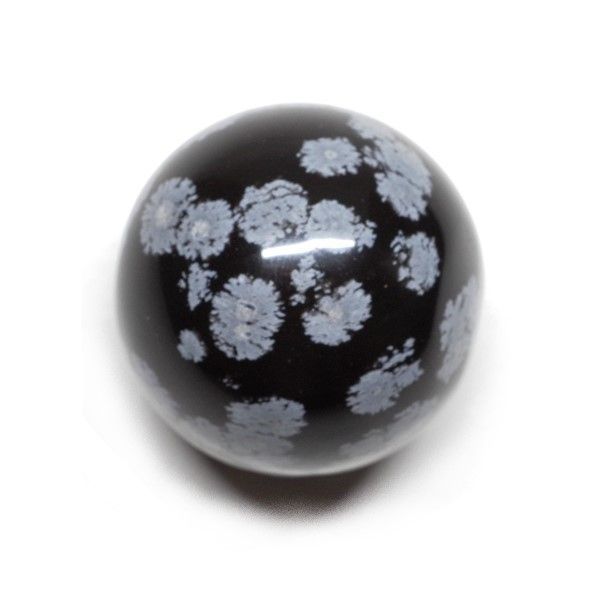 スノーフレーク オブシディアン 丸玉 30mm (33g) 雪花黒曜石 天然石