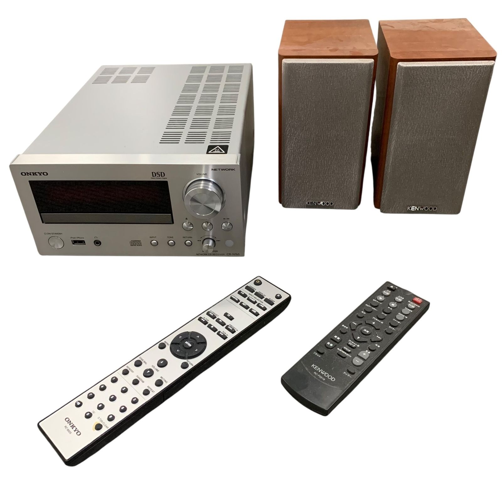 □ONKYO CR-N765 CDレシーバー 幅215mm KENWOOD LS-XK330-N スピーカー