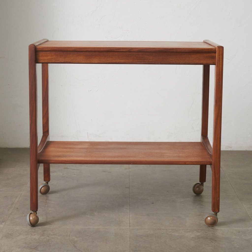 英国 ヴィンテージ トロリー ワゴン 木製 チーク 北欧 スタイル