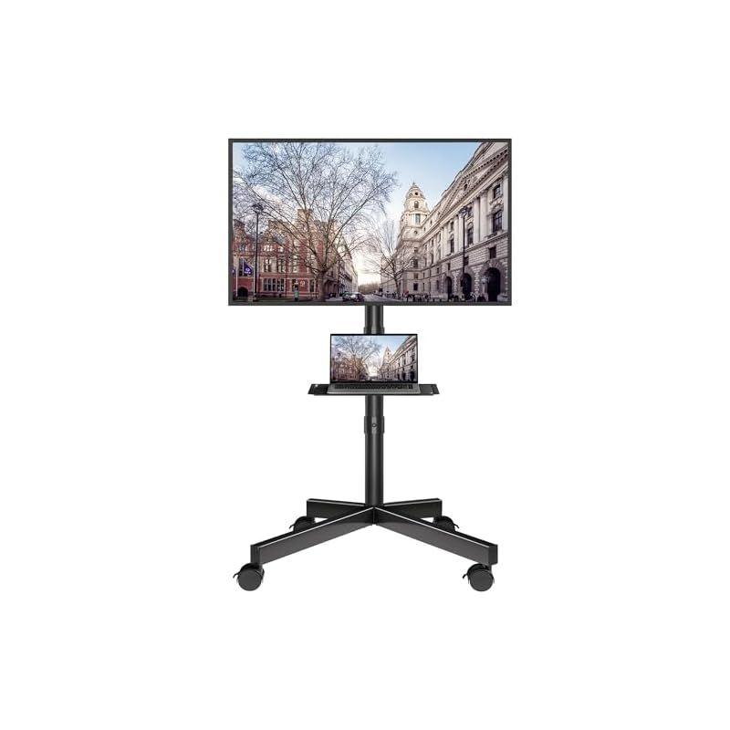 BONTEC テレビスタンド 移動式 キャスター付き 壁寄せ 23-60型 高さ2段