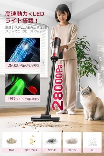 掃除機 コードレス 【2026業界 28000pa 超強力吸引&吹き出し