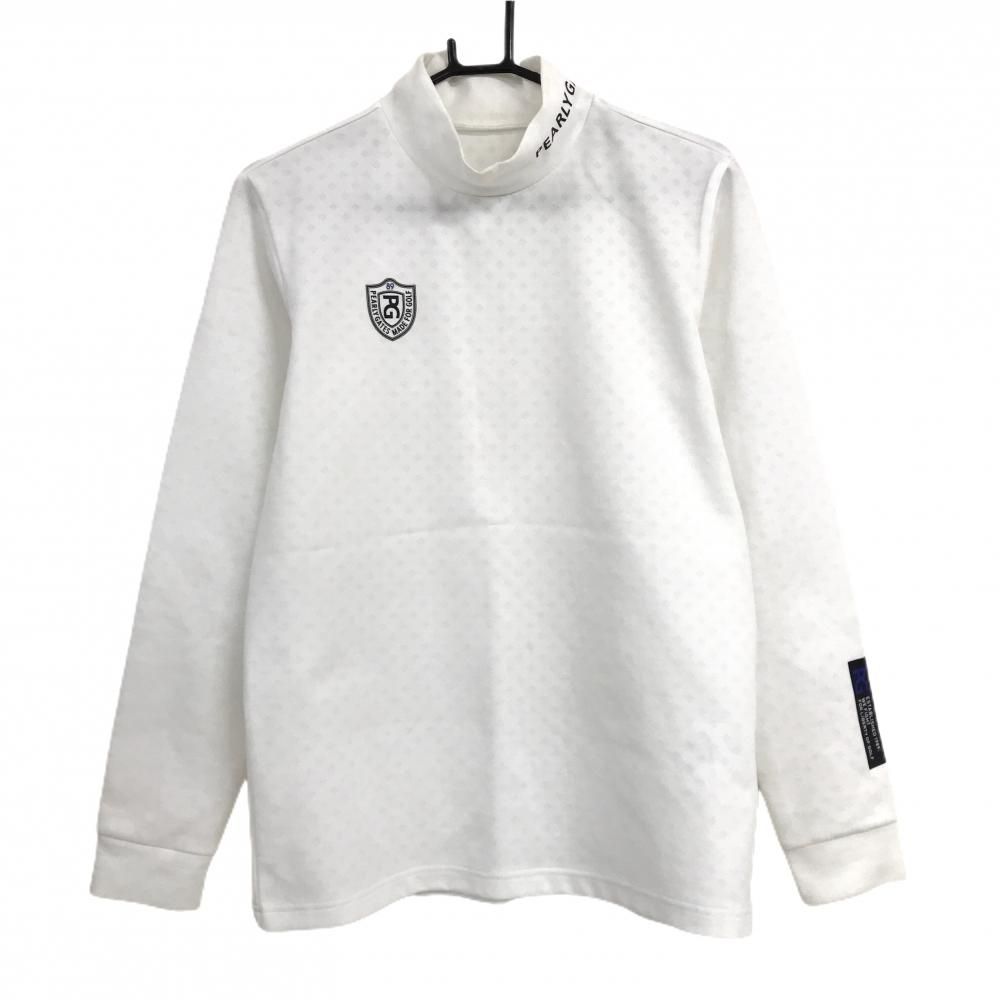 パーリーゲイツ 長袖ハイネックシャツ 白 地模様 ロゴ メンズ 4(M