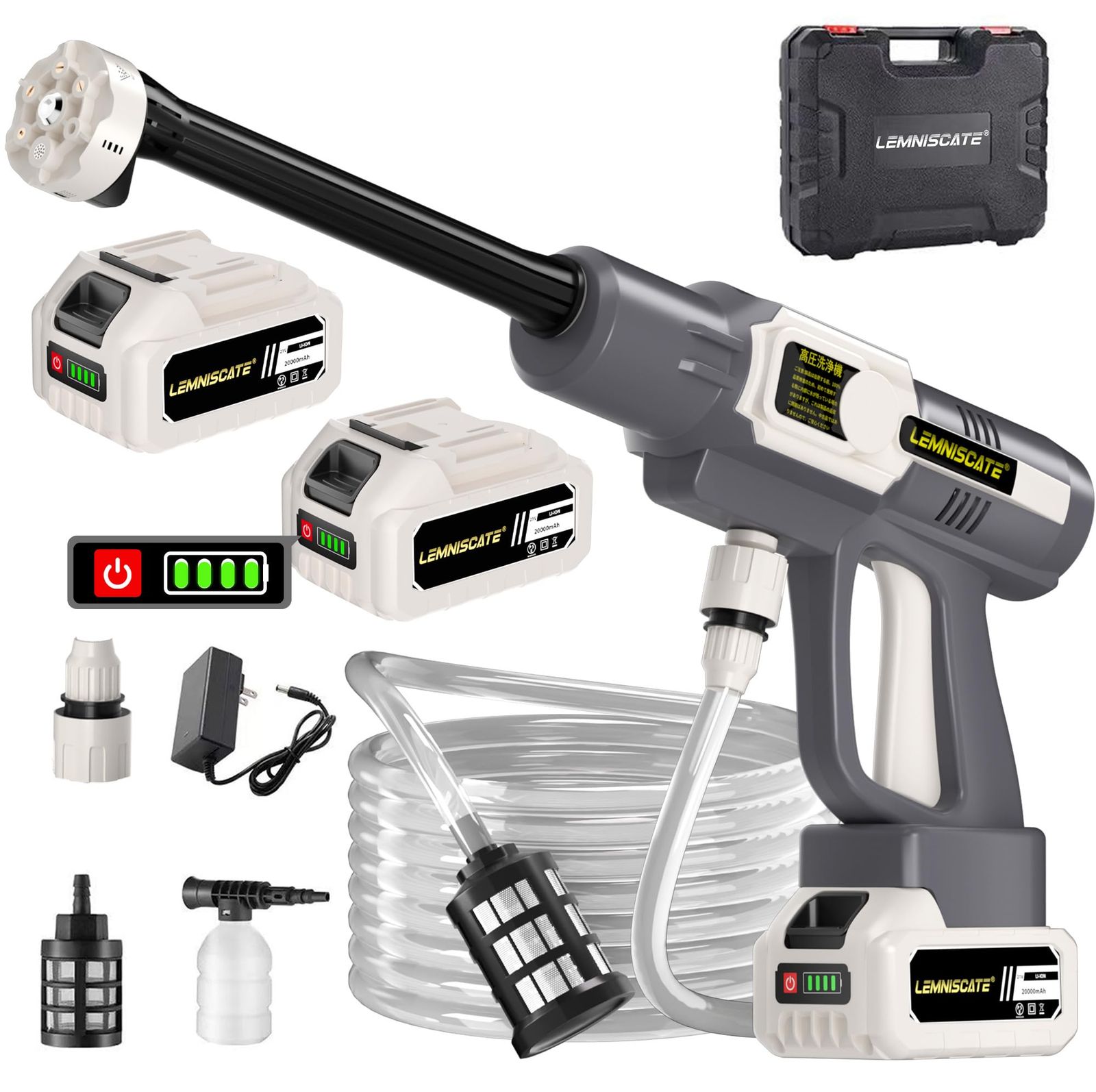 高圧洗浄機 コードレス 充電式 ハンディタイプ 高圧洗車機 850W 6種類