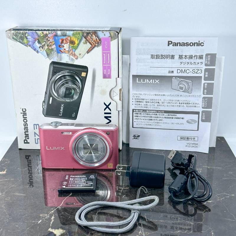 美品】Panasonic LUMIX DMC-SZ3 ピンク コンデジ デジカメ 10倍ズーム