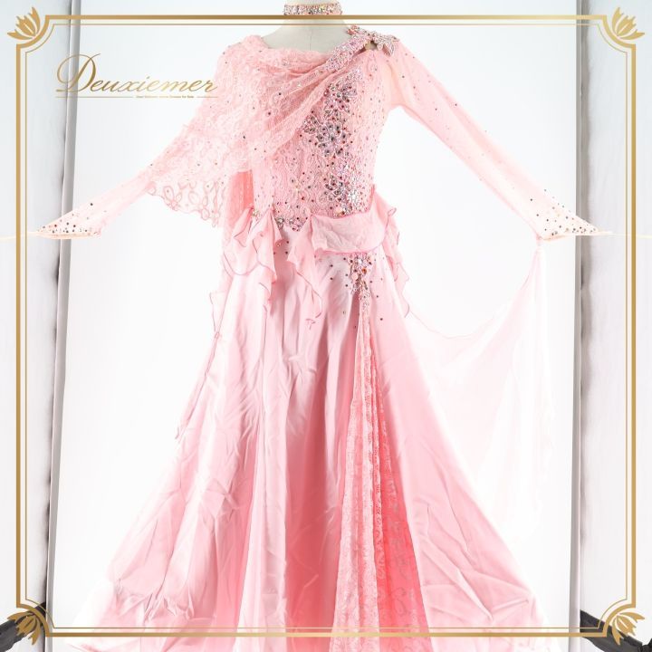 社交ダンス 衣装 スタンダードドレス ワンピース ドレス ピンク系