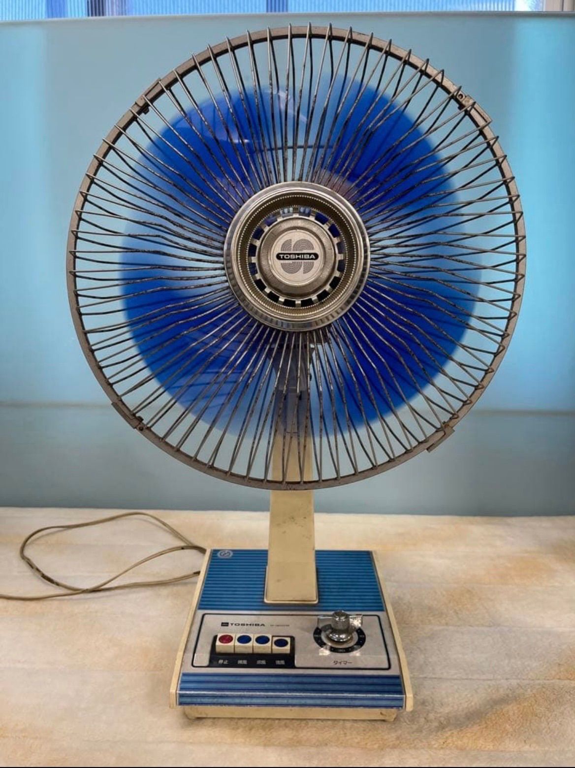 動確認済み TOSHIBA 東芝 扇風機 D-30D12 昭和レトロ 青 ブルー - メルカリ