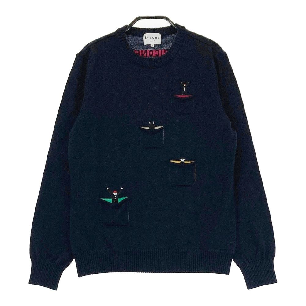 サイズ：I PICONE CLUB ピッコーネクラブ 長袖ニットセーター ネイビー