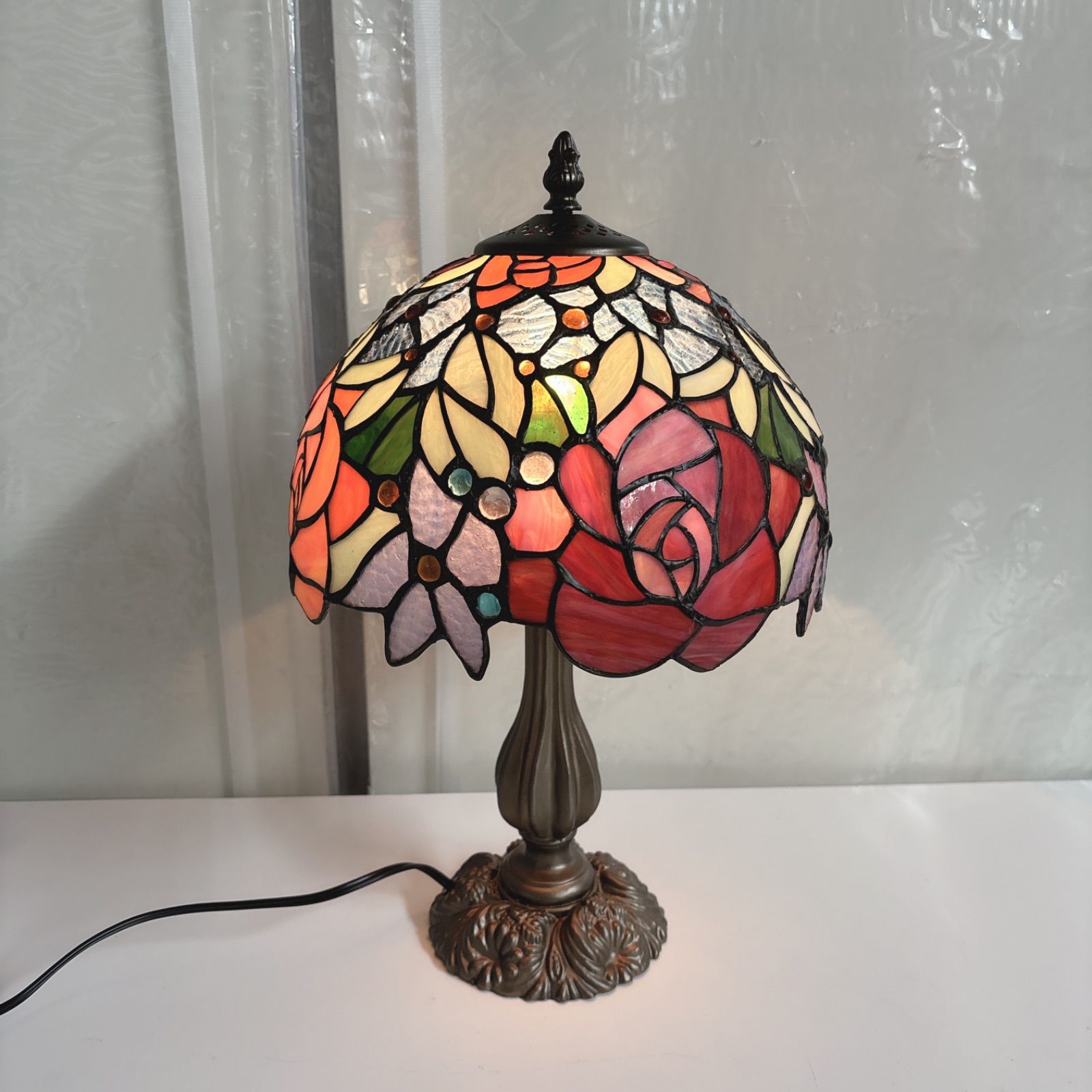 I423 🌈 ジャパンリンク貿易 ステンドグラス アンティーク調ランプ