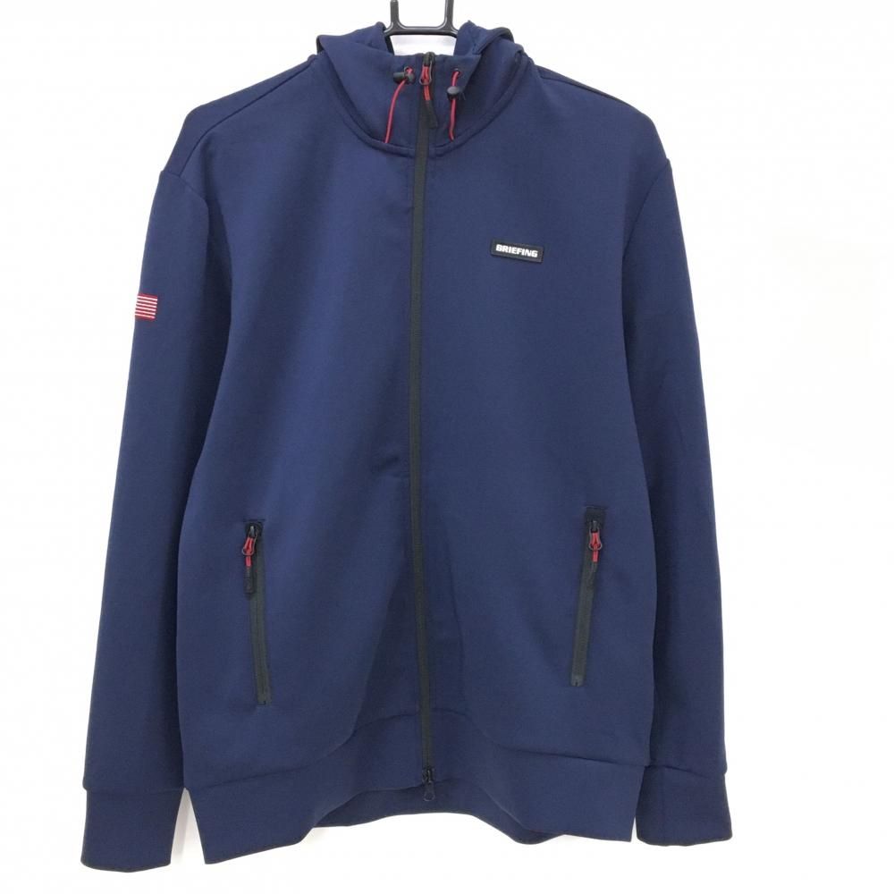 超美品】ブリーフィング ジップパーカー ネイビー 背面立体ロゴ メンズ