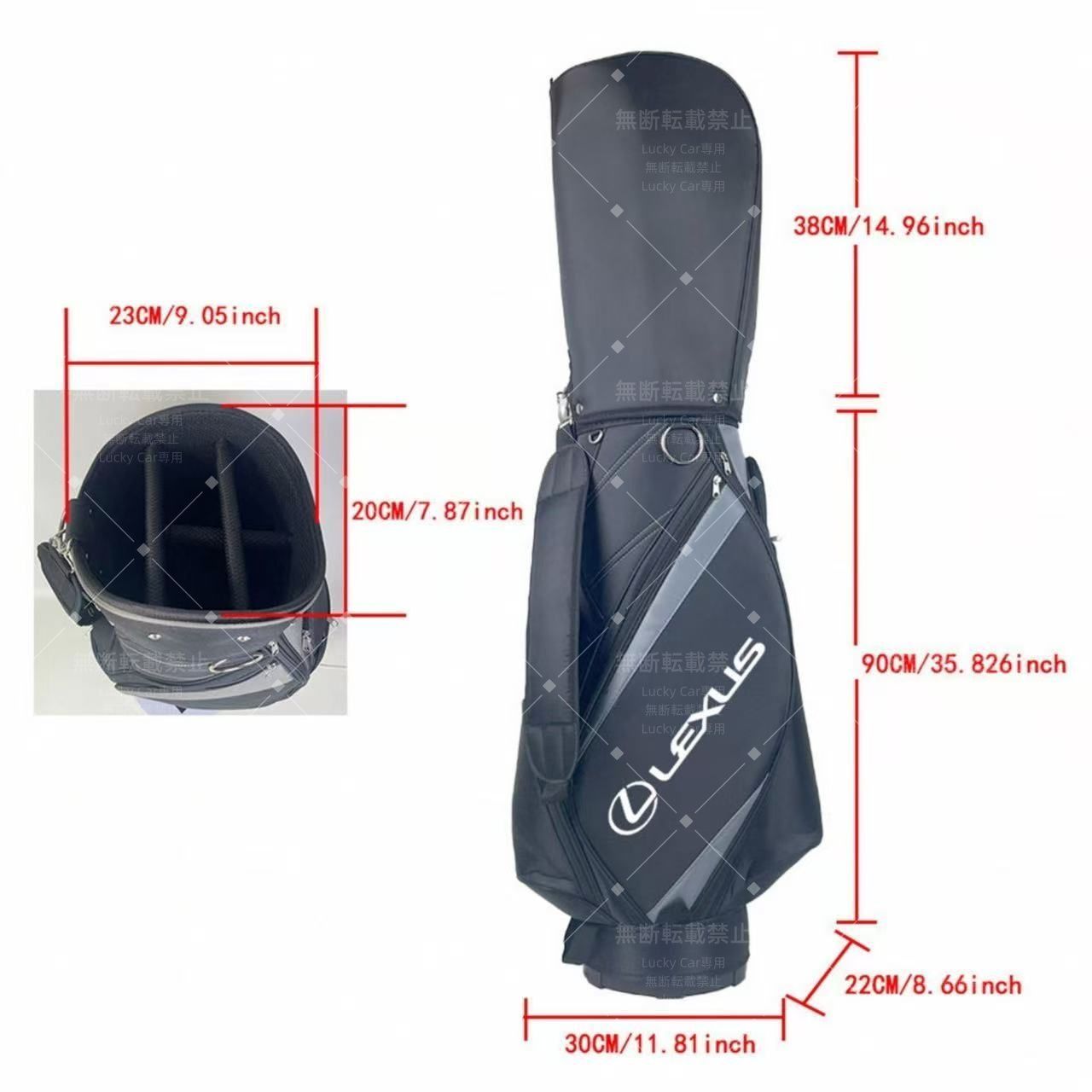 新品 未使用 レクサス ゴルフバッグ キャディバッグ 9型 5分割