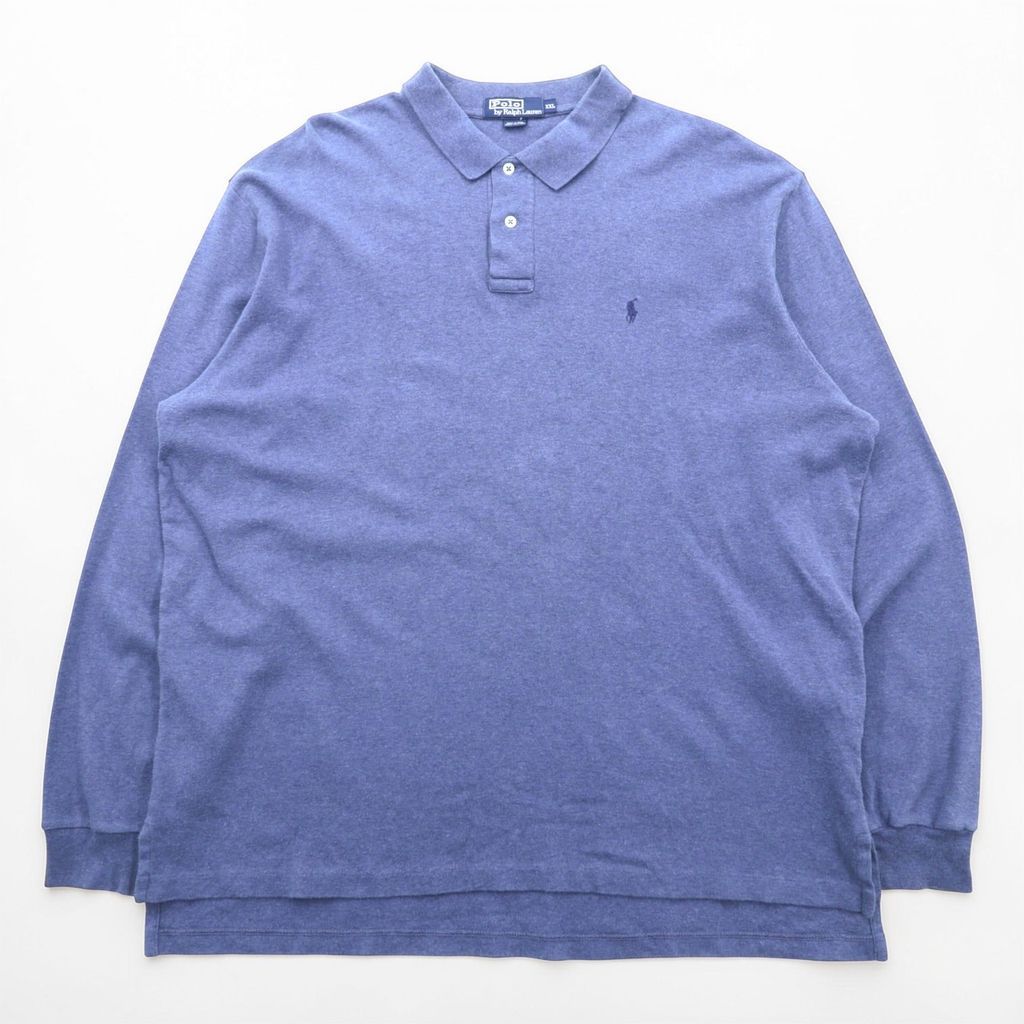 Polo Ralph Lauren 90年代 長袖 ポロシャツ ラガーシャツ 2XL ブルー
