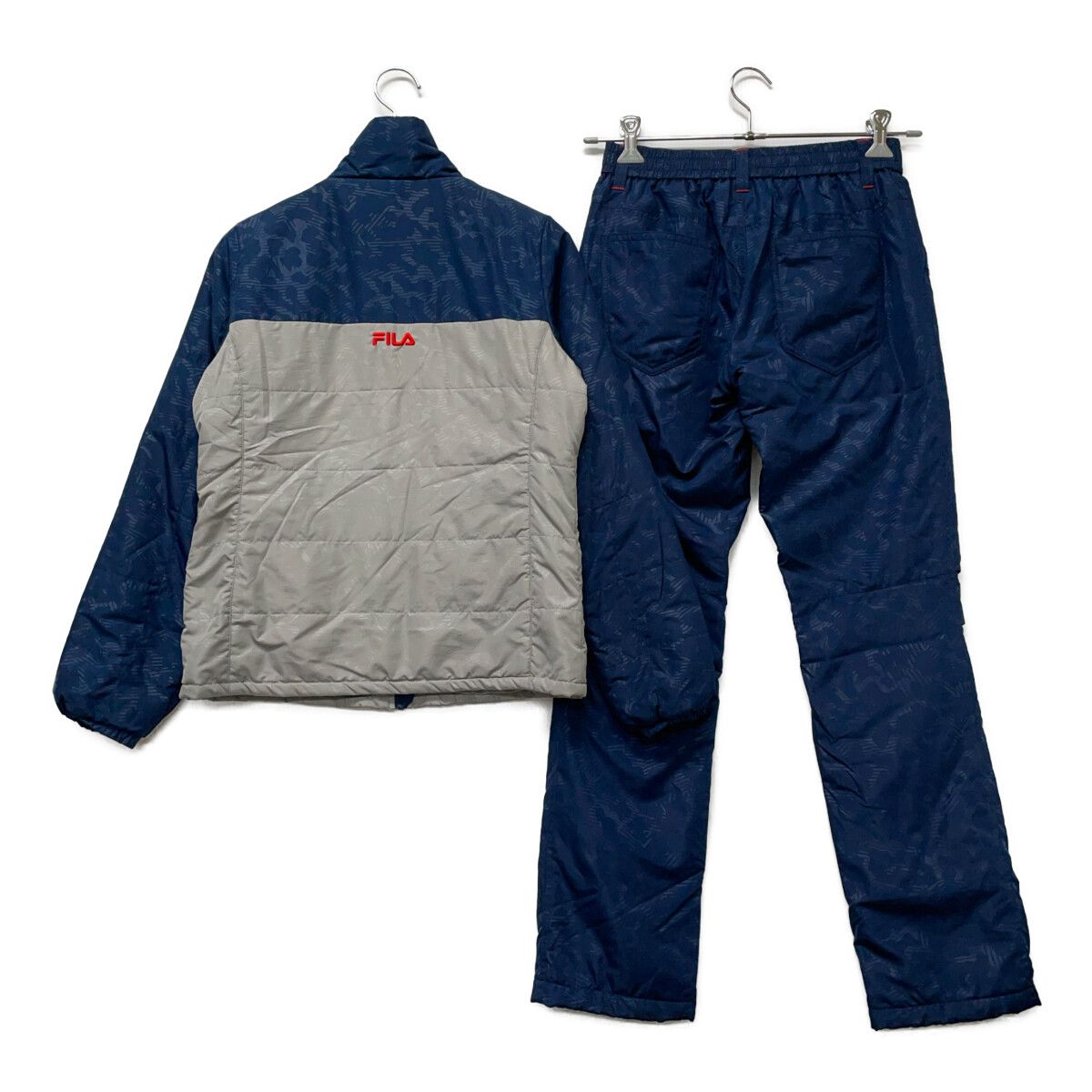 中古 レディース フィラゴルフ FILA GOLF セットアップ M 紺×グレー