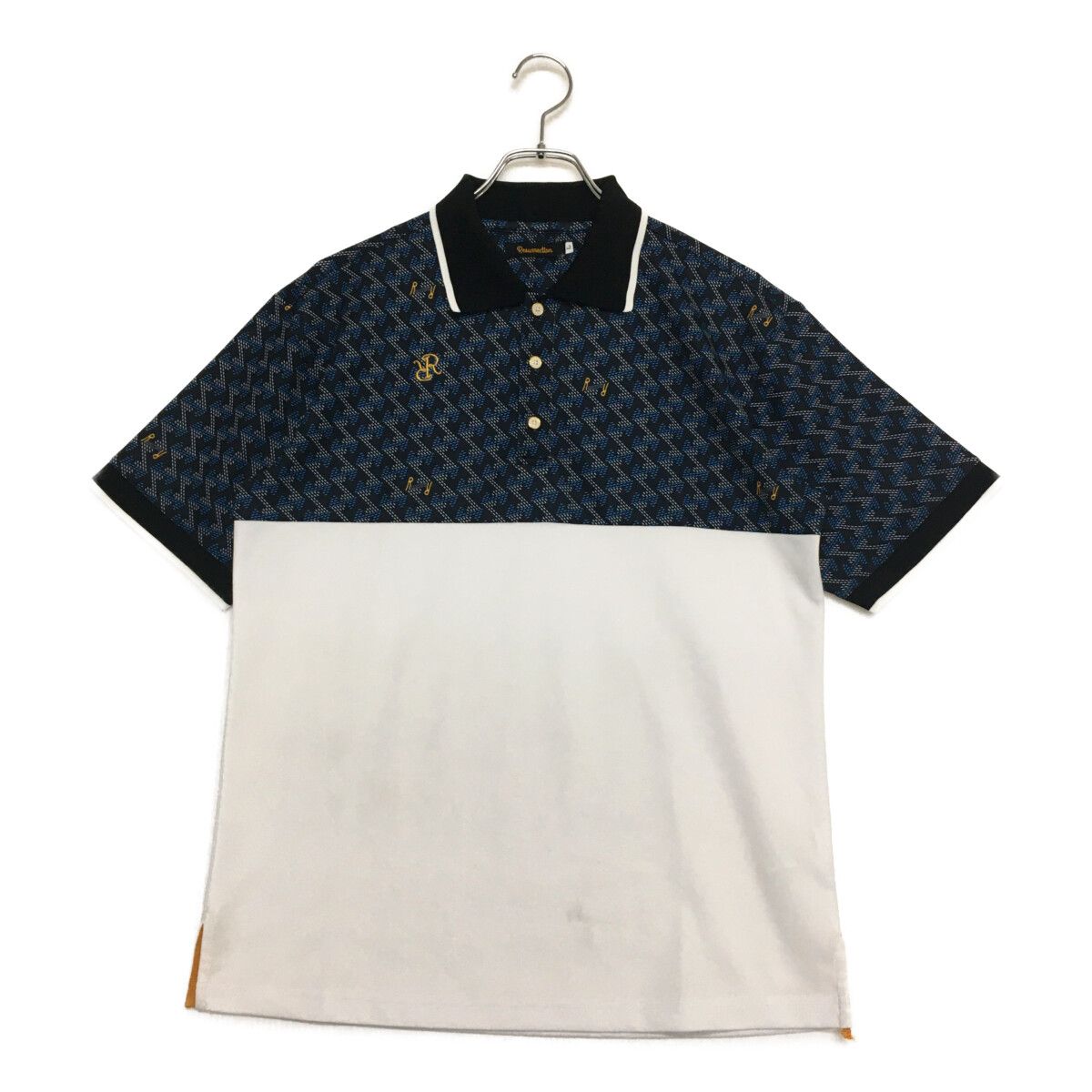 中古 メンズ レザレクション Resurrection 半袖ポロシャツ L 紺×白