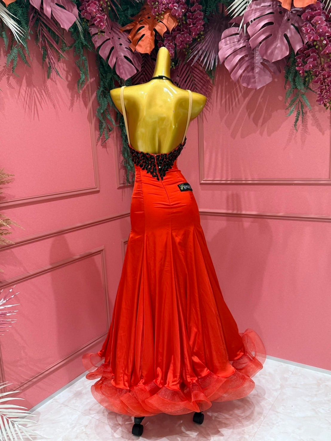 社交ダンス gentil ジャンティ 232104031 赤 レッド スポンサードレス