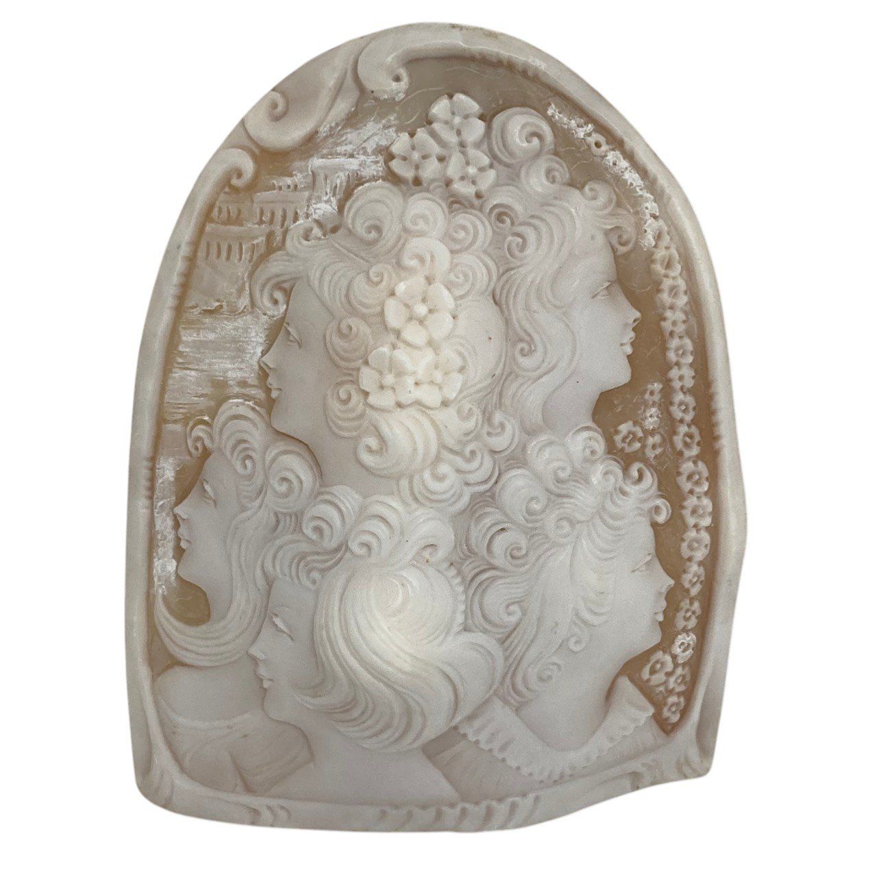 カメオ/ルース/シェルカメオ/特大/約100.0mm×80.0mm/貴婦人/少女