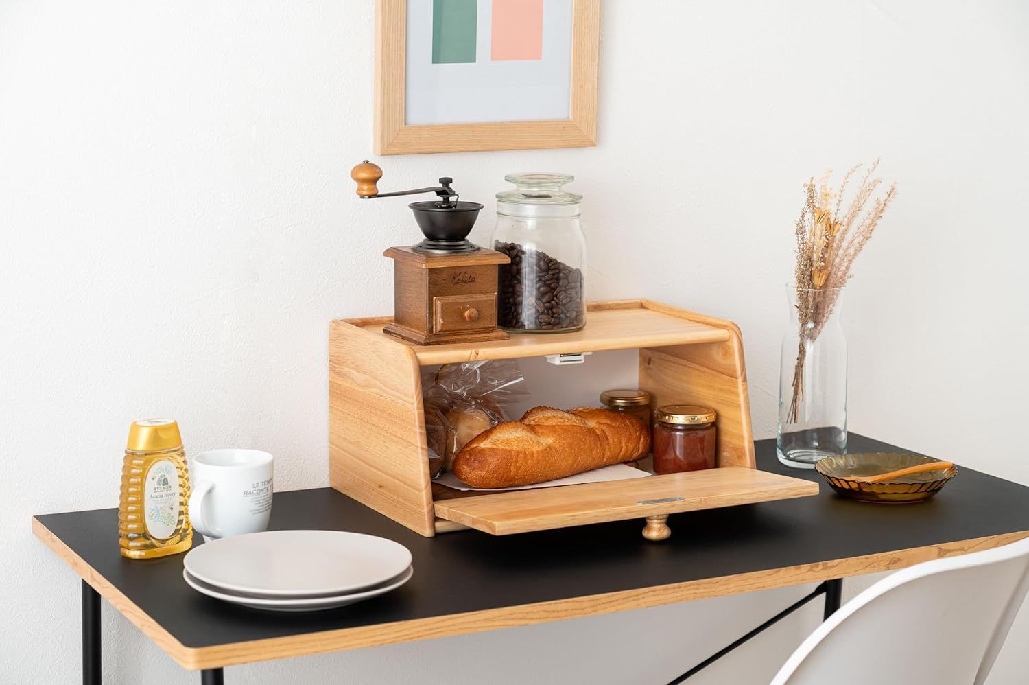 木製 ブレッドケース ナチュラル 天然木 キッチン カウンター