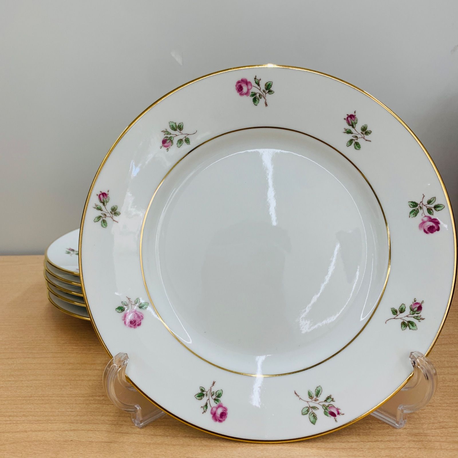 Richard Ginori リチャード ジノリ プレート 皿 金縁 バラ 花柄 6枚