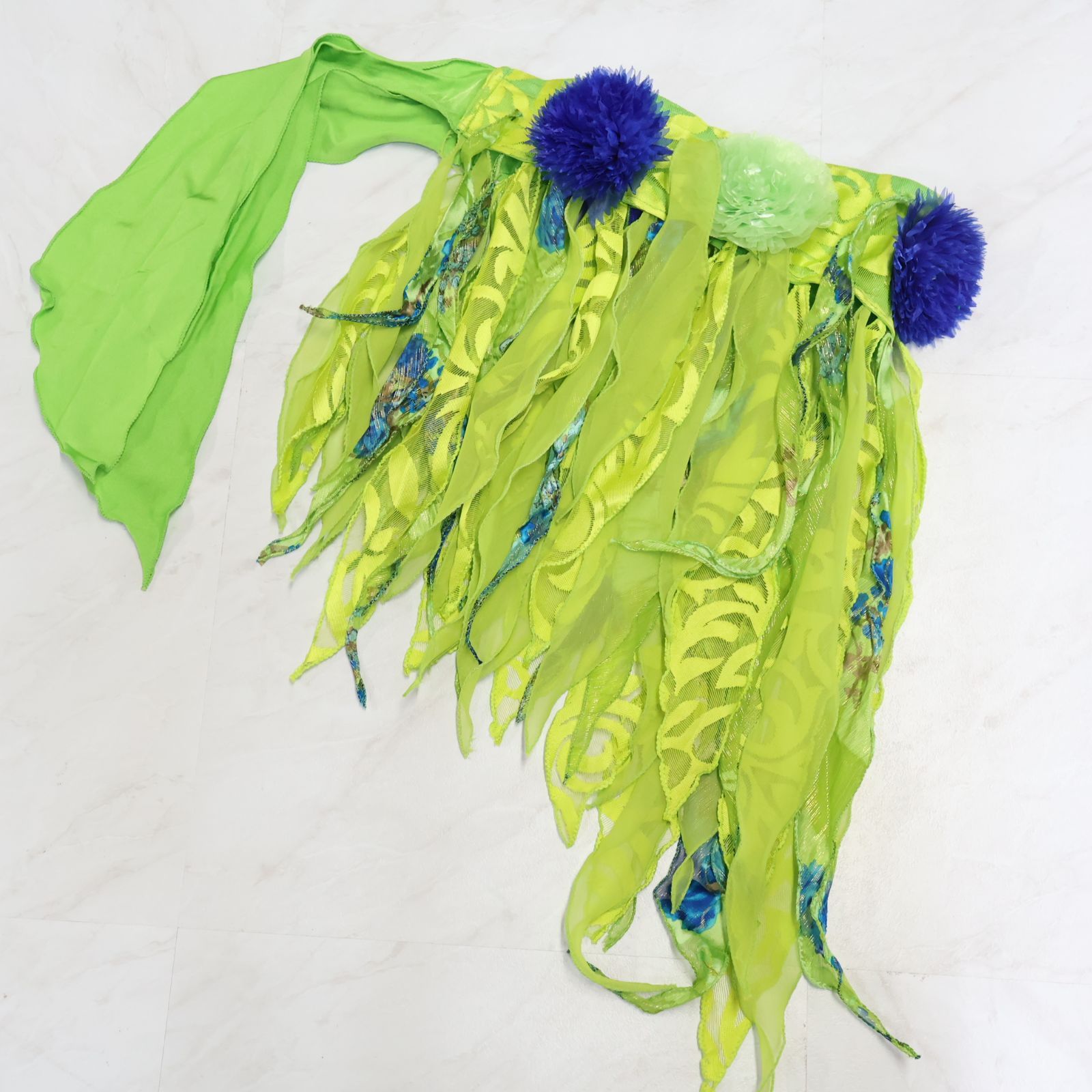 ベリーダンス用 オリエンタル衣装】黄緑色 Bella ベラ ベルト 花柄