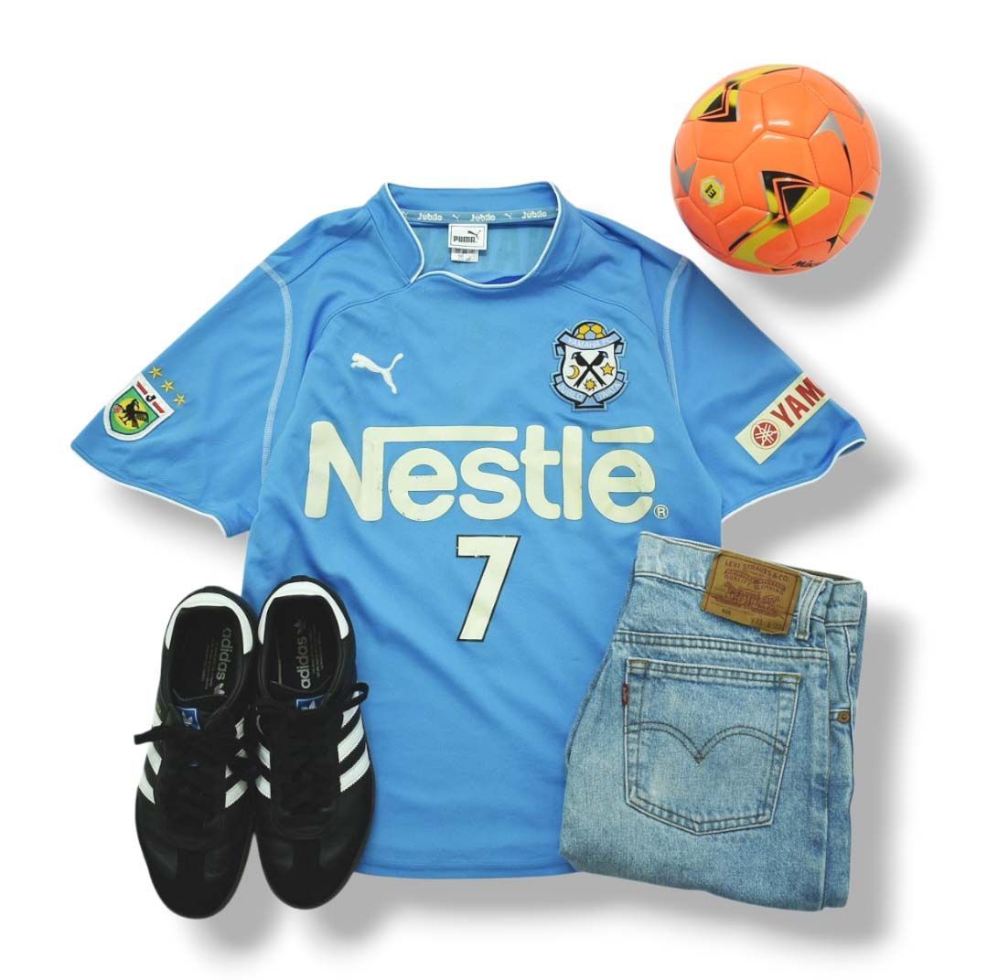 日本製 プーマ PUMA 2003－04 ジュビロ磐田 HOME 1st S／S #7 名波 浩