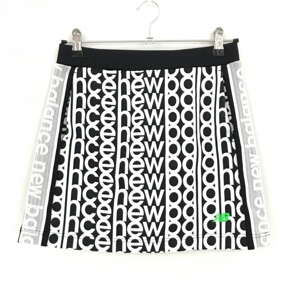 ☆値下げ☆ニューバランスゴルフ スカート 黒×白 ロゴ総柄 サイド