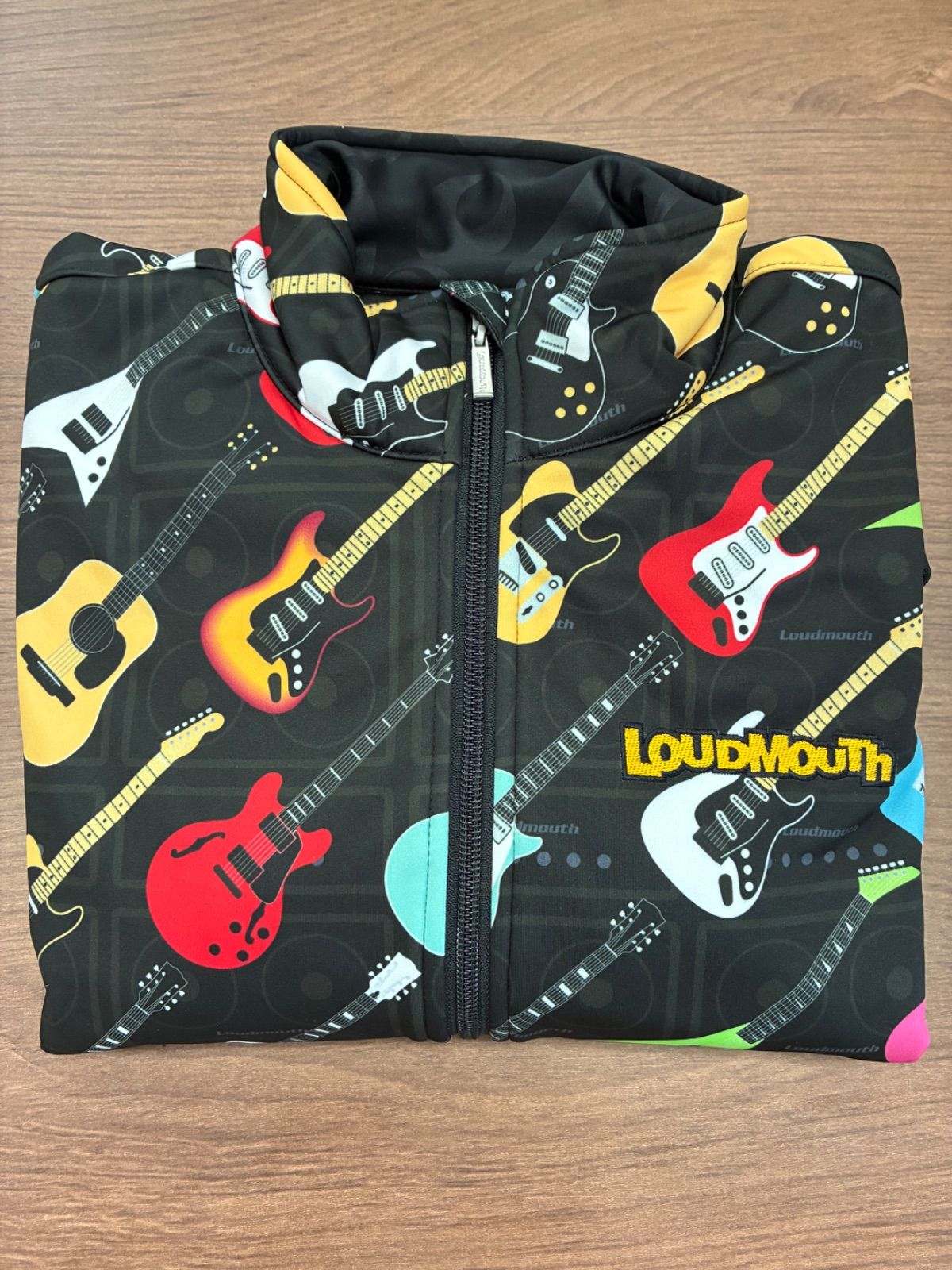ラウドマウス フルジップジャケット エレキギター総柄 裏起毛 M