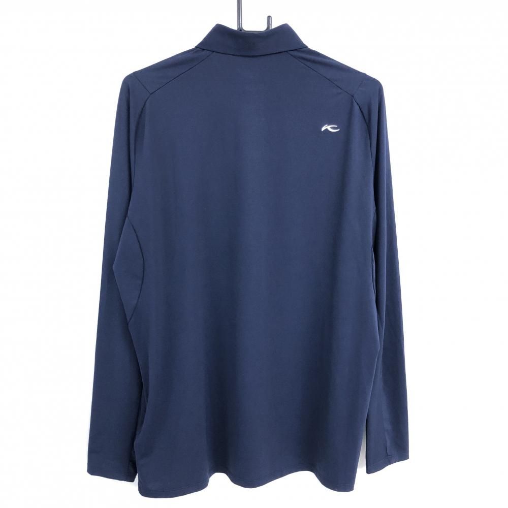 超美品】チュース 長袖ポロシャツ ネイビー UPF50＋ 無地 メンズ 48/S