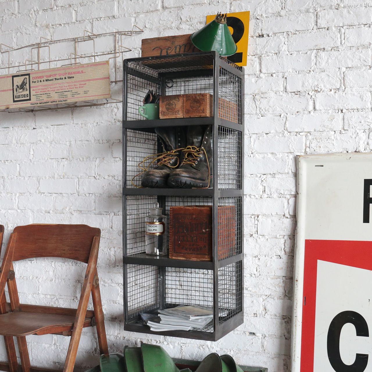 T*様 【アンティーク】昭和レトロ 3段 アイアン シェルフ スチール