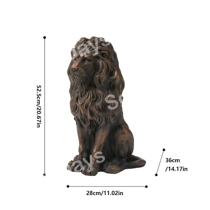 ガーデンオブジェ 置物 ライオン 彫刻 リアル ブロンズ像風 おしゃれ