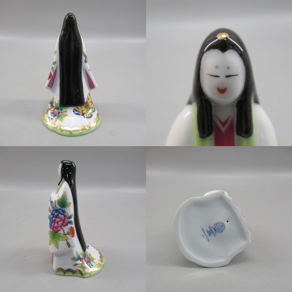 HEREND ヘレンド ヴィクトリア・ブーケ 雛人形 立ち雛 台座・箱付き