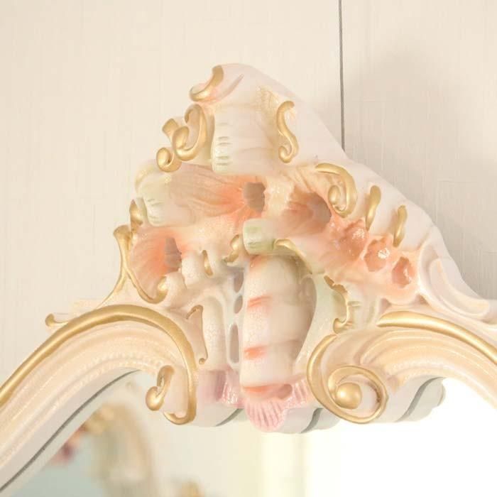 ロココ調 壁掛けミラー ワイドミラー 鏡 完成品 猫脚 姫家具 【公式通販】