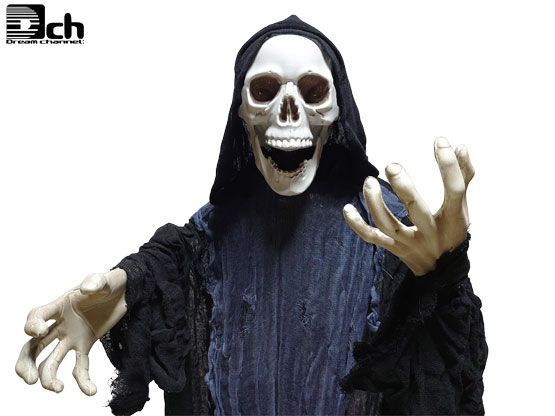 よく笑う ビリビリ光る ガイコツ お化け屋敷 ハロウィン ホラー人形