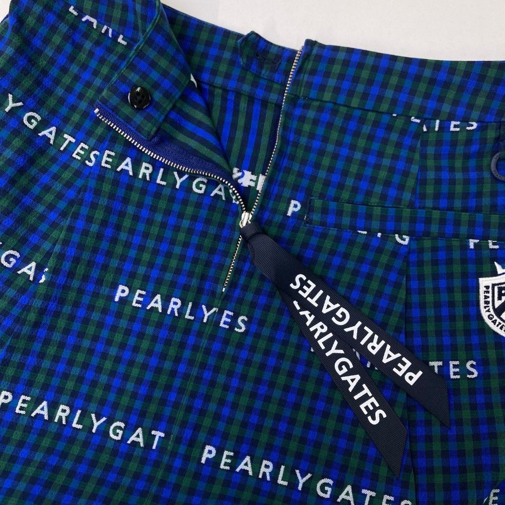 サイズ：0 PEARLY GATES パーリーゲイツ スカート チェック柄 ブルー系