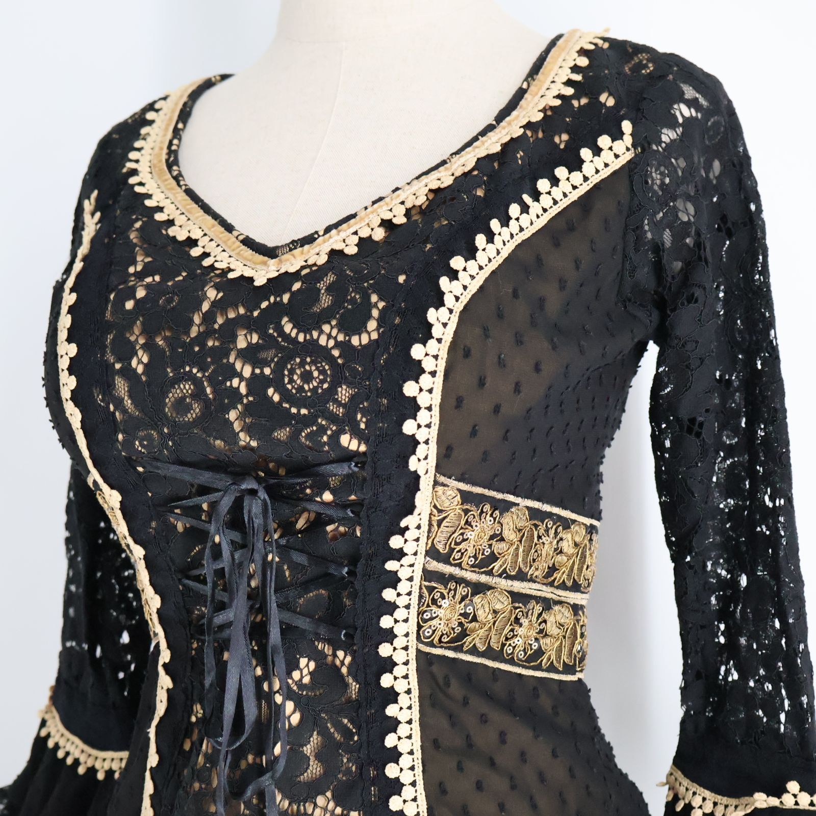 美品 フラメンコ衣装】ブラック SONIA JOHNES ソニアジョーンズ 上下