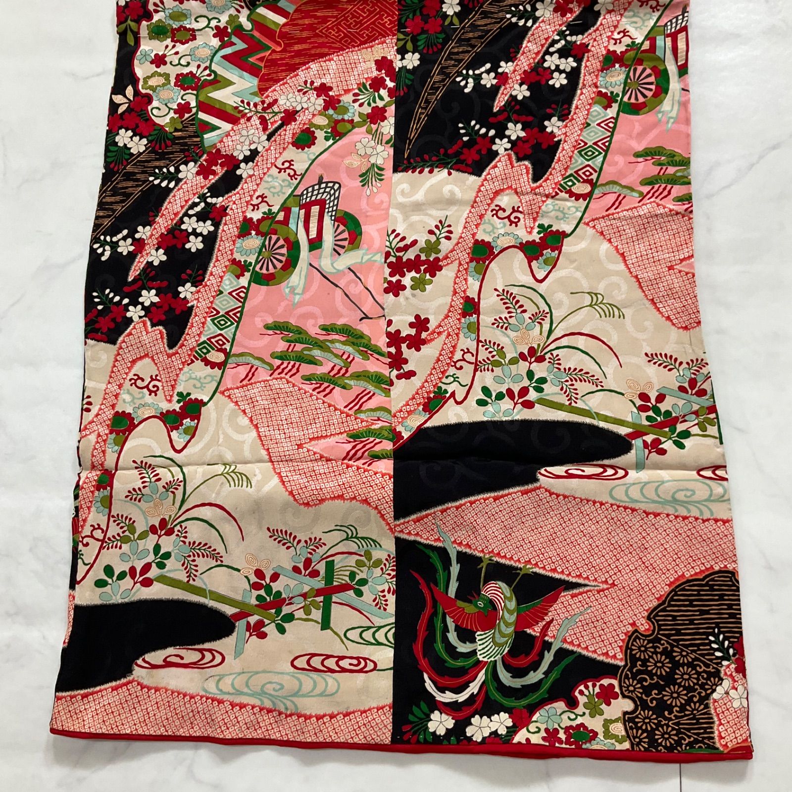 ◇kimono+one◇7歳くらい用◇貴重◇アンティーク子供着物◇綸子正絹