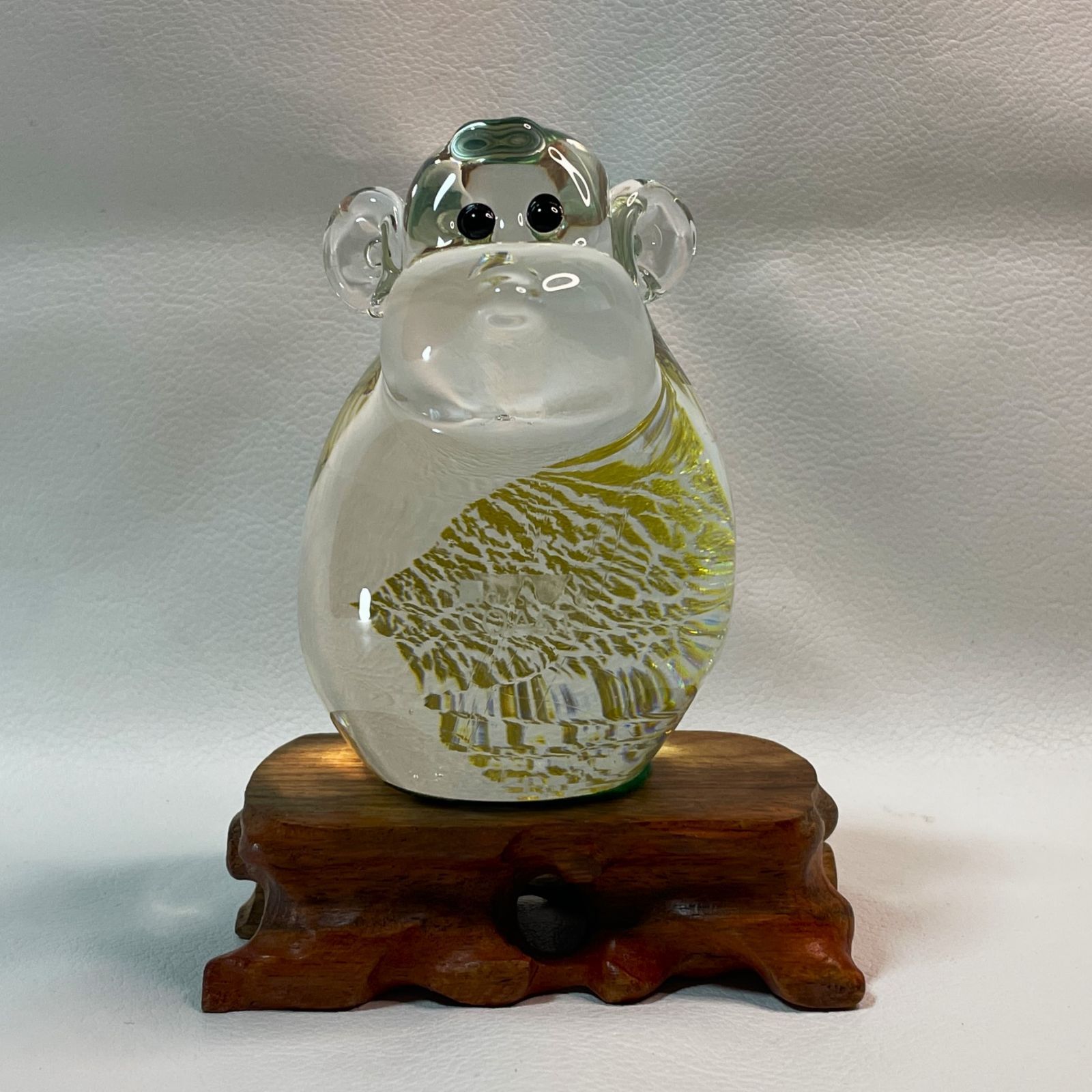 グラス コースト GLASS COAST サル 猿 置物 ガラス工芸 フィギュリン