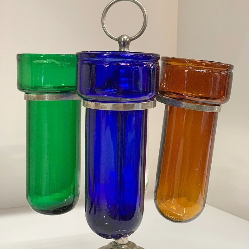 昭和レトロ 薬瓶スタンド シカン瓶 回転式 シカン瓶スタンド 鉗子立て