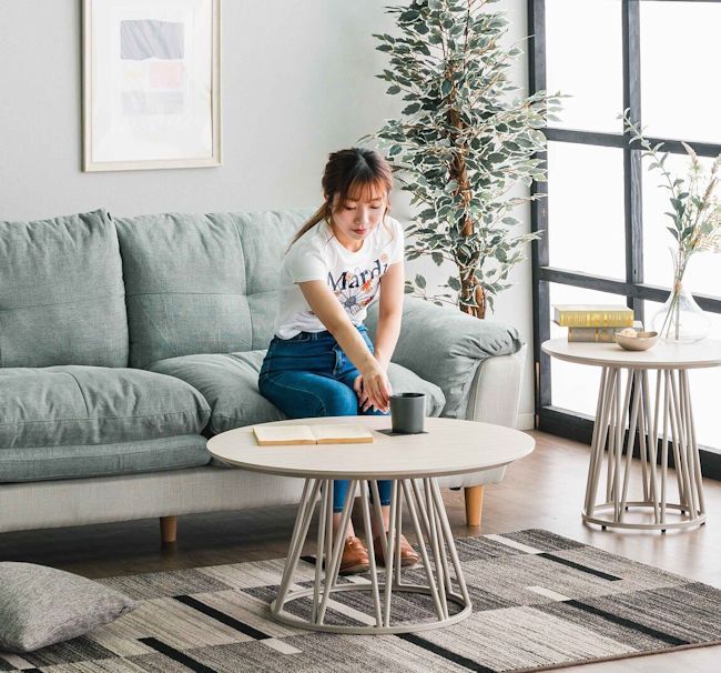 北欧風ビバリーダイニングテーブル幅80cm 円形 センターテーブル