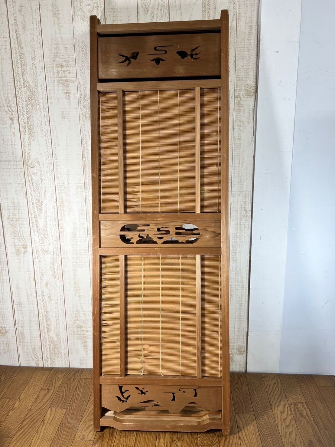 衝立 間仕切り パーテーション 4連 透かし彫り 昭和レトロ - メルカリ