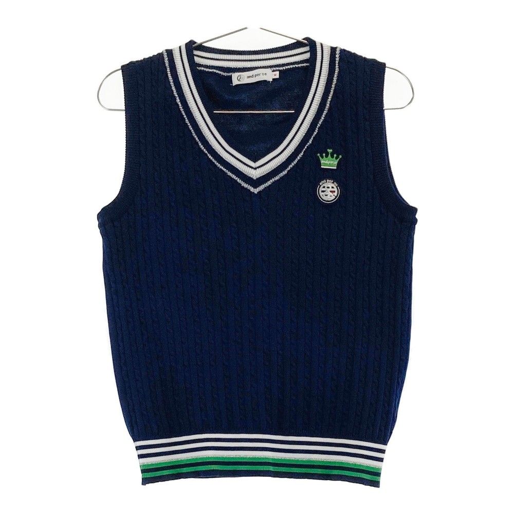 サイズ：M AND PER SE アンパスィ ニットベスト ネイビー系