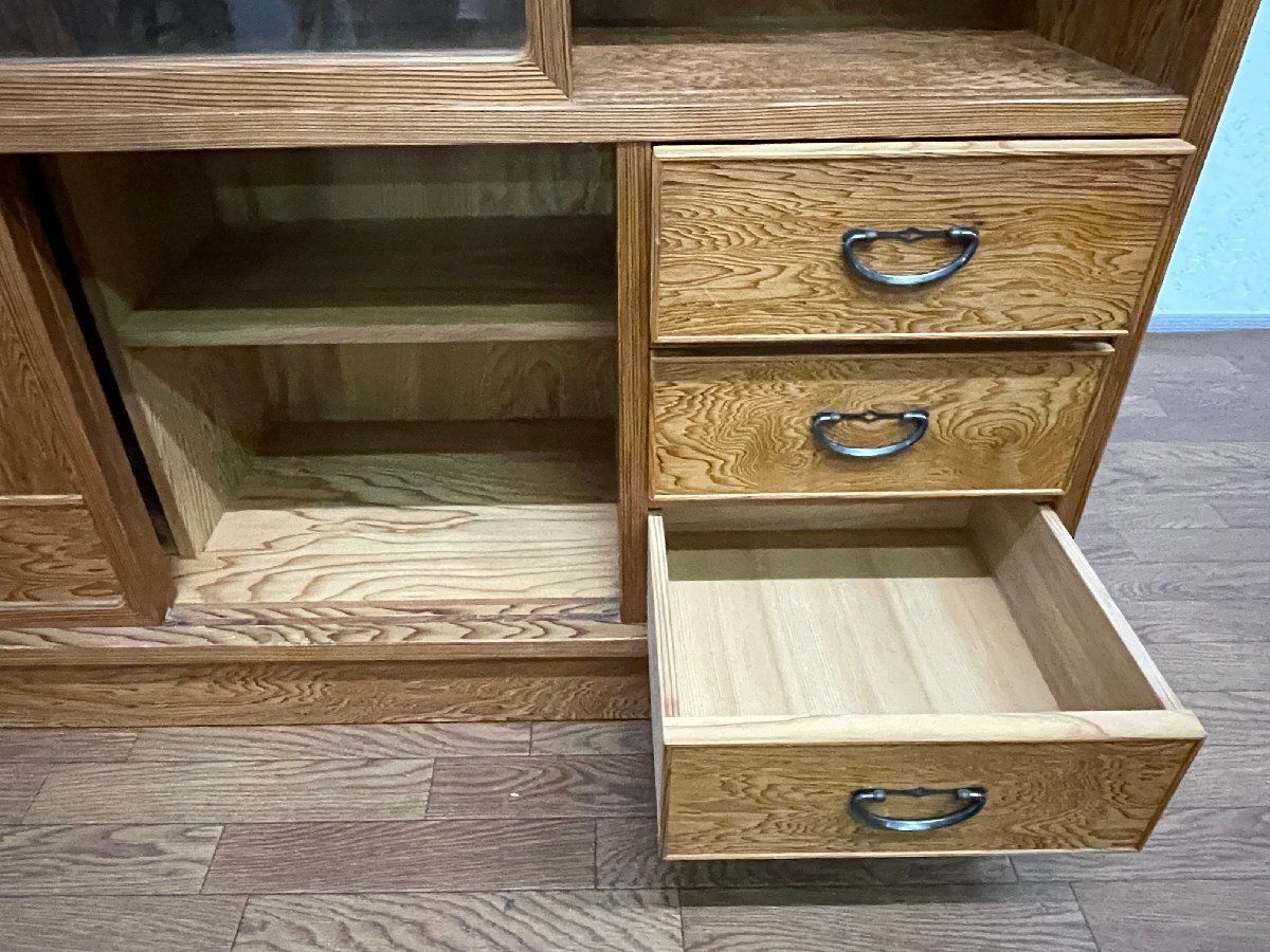 ○屋久杉 茶棚 茶箪笥 飾り棚 収納棚 戸棚 和製アンティーク 昭和